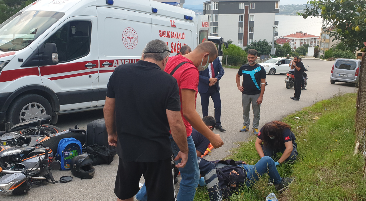 Otomobil ile motosiklet çarpıştı! 1 kişi yaralandı